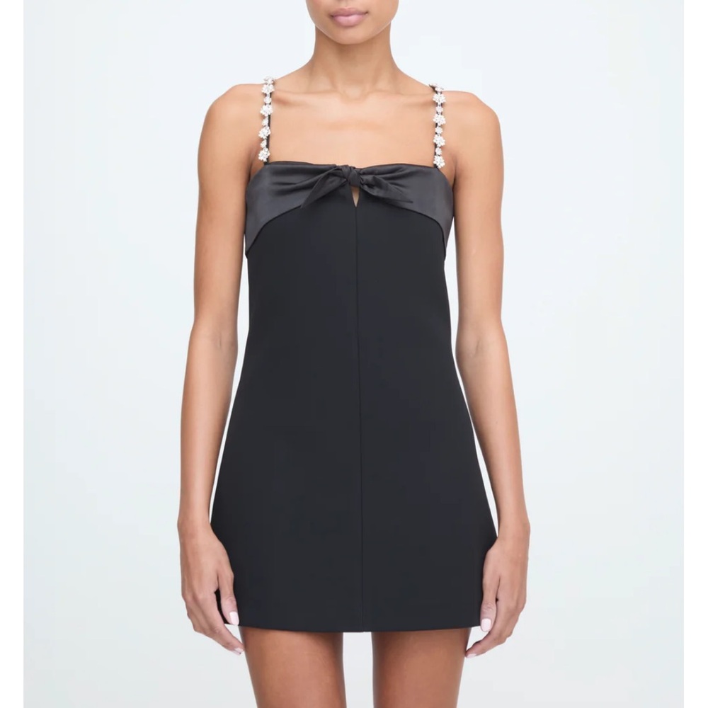 NWT Hill House Hayley Black Mini Dress with Embellished Straps